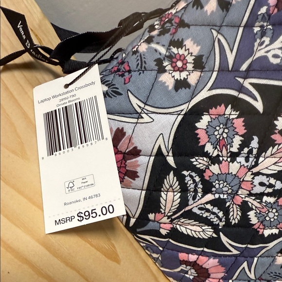 Vera Bradley Black and Pink Floral Laptop Bag - Picture 2 of 6